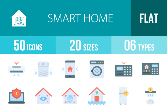 50 Smart Home Flat Icons: The Ultimate Design Toolkit for Modern Projects