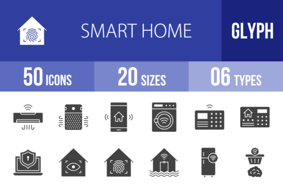 50 Smart Home Glyph Icons: A Comprehensive Design Toolkit